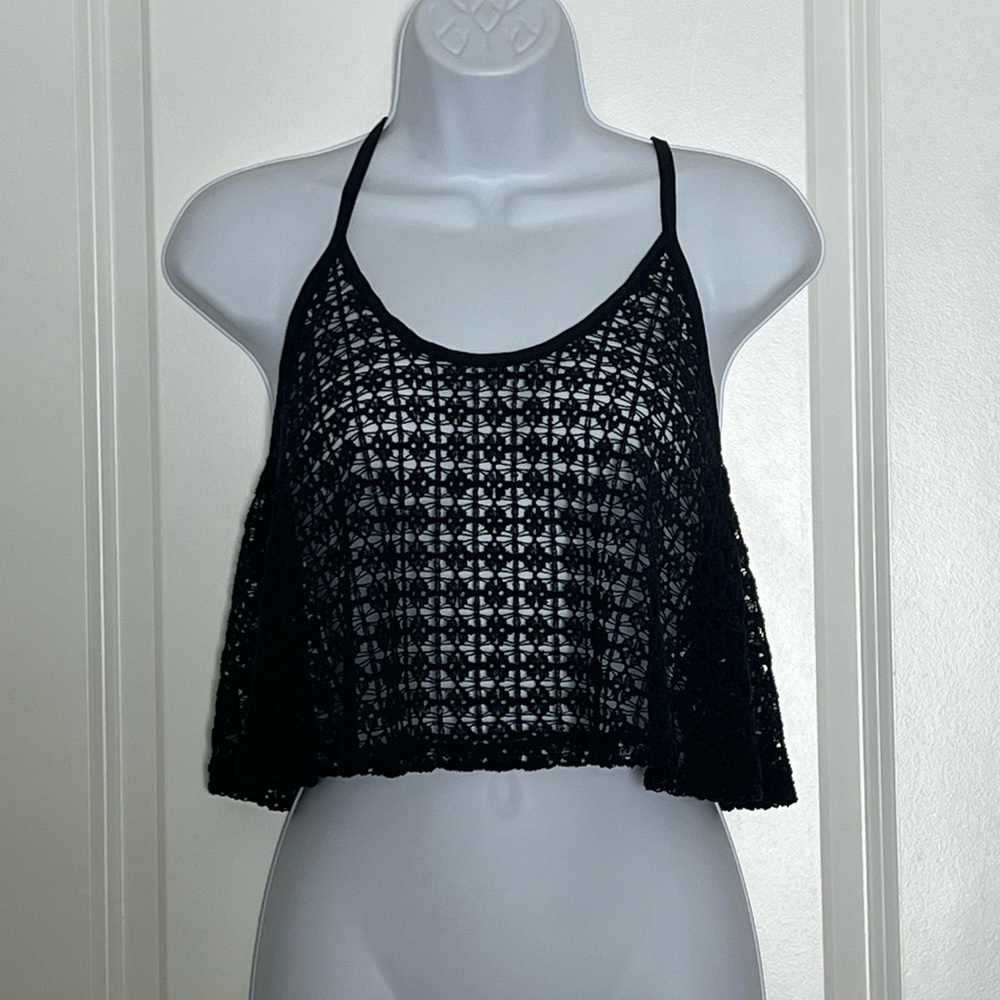 Victoria's Secret Black Crochet Crop Top